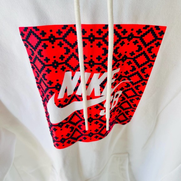 Nike Sb size M oversized white hoodie with red geometric spell out logo print - Picture 4 of 6
